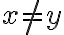 x\not= y